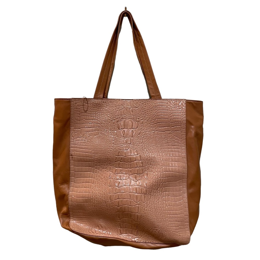 Jana Feifer Tan Croc Embossed Large Tote Bag - Picture 4 of 9